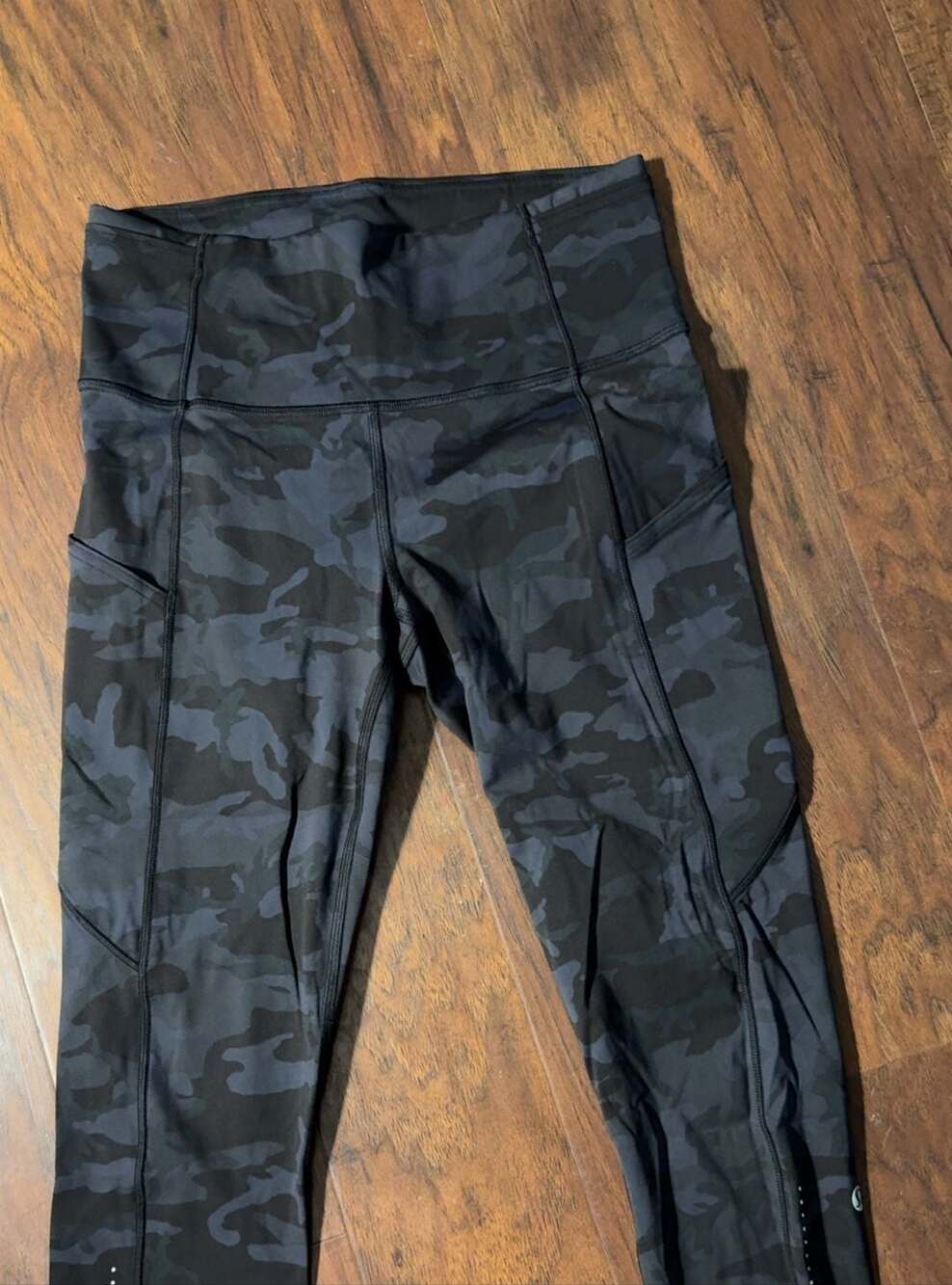 Lululemon Fast and Free High-Rise Crop Camo Leggings with Pockets